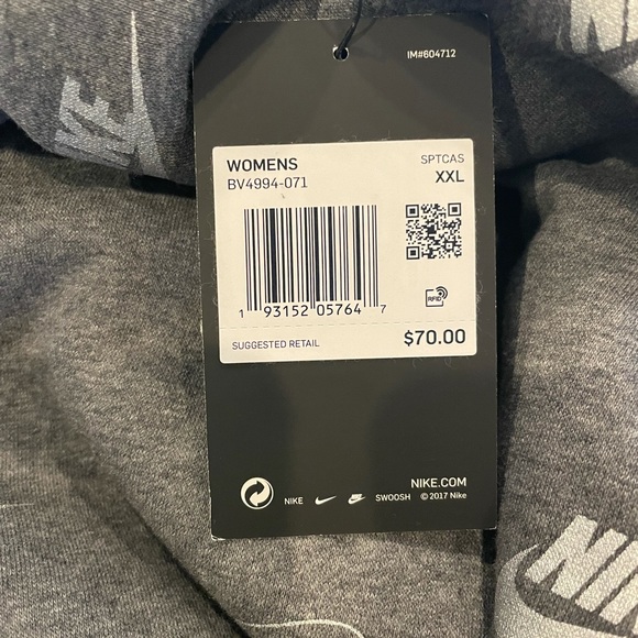 Nike Women’s Sportswear Shine Metallic Print Sweatshirt Gray Silver Loose Fit - Picture 6 of 6